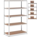 REGAŁ MAGAZYNOWY METALOWY 5 PÓŁEK 750 KG 120 X 60 X 197 CM SZARY