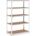 REGAŁ MAGAZYNOWY METALOWY 5 PÓŁEK 750 KG 120 X 60 X 197 CM SZARY
