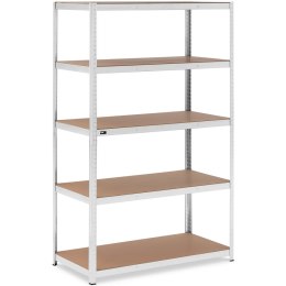 REGAŁ MAGAZYNOWY METALOWY 5 PÓŁEK 750 KG 120 X 60 X 197 CM SZARY