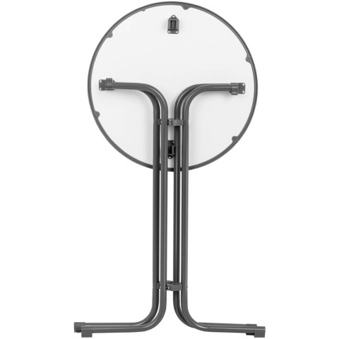 STÓŁ STOLIK BAROWY OKRĄGŁY WYSOKI SKŁADANY ŚR. 80 CM WYS. 110 CM CZARNY STÓŁ STOLIK BAROWY OKRĄGŁY WYSOKI SKŁADANY ŚR. 80 CM WYS. 110 CM CZARNY