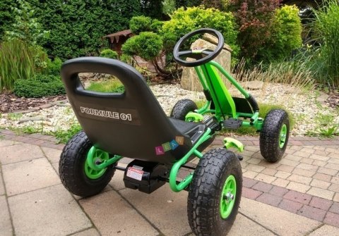 Gokart Zielony A-15 Pompowane Koła Gokart Zielony A-15 Pompowane Koła