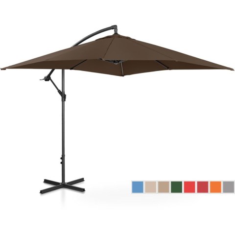 Parasol ogrodowy na wysięgniku kwadratowy 250 x 250 cm brązowy Parasol ogrodowy na wysięgniku kwadratowy 250 x 250 cm brązowy
