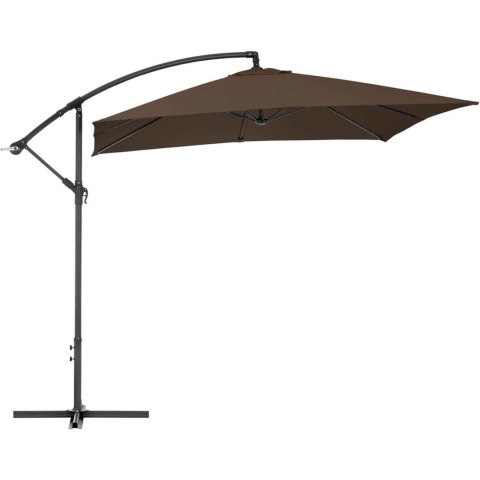 Parasol ogrodowy na wysięgniku kwadratowy 250 x 250 cm brązowy Parasol ogrodowy na wysięgniku kwadratowy 250 x 250 cm brązowy