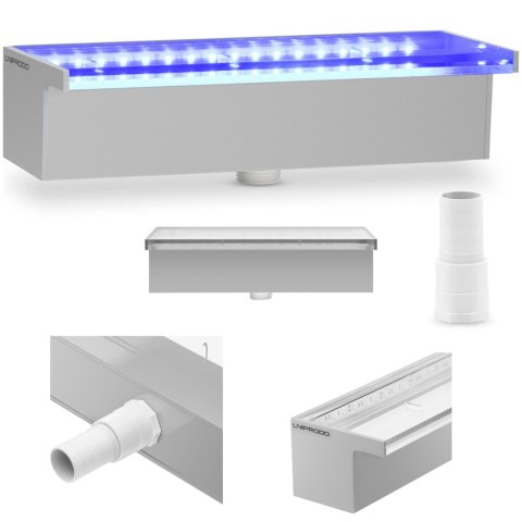 Wylewka wodospadowa kaskada ścienna do ogrodu stawu LED 30 cm wypływ 30 mm Wylewka wodospadowa kaskada ścienna do ogrodu stawu LED 30 cm wypływ 30 mm