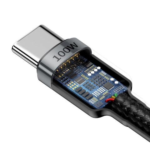 Cafule nylonowy kabel przewód USB-C Power Delivery 2.0 100W 20V 5A 2m szary Cafule nylonowy kabel przewód USB-C Power Delivery 2.0 100W 20V 5A 2m szary