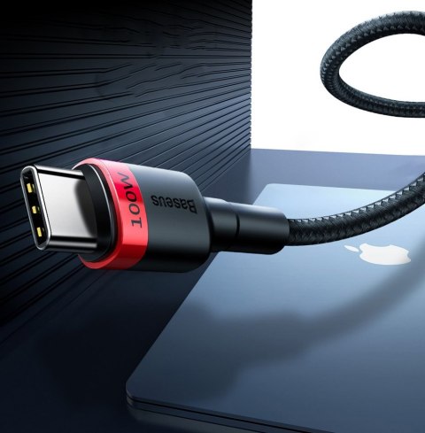 Cafule nylonowy kabel przewód USB-C Power Delivery 2.0 100W 20V 5A 2m szary Cafule nylonowy kabel przewód USB-C Power Delivery 2.0 100W 20V 5A 2m szary
