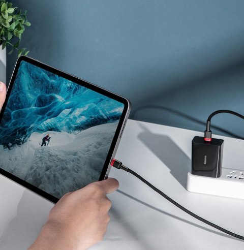 Cafule nylonowy kabel przewód USB-C Power Delivery 2.0 100W 20V 5A 2m szary Cafule nylonowy kabel przewód USB-C Power Delivery 2.0 100W 20V 5A 2m szary