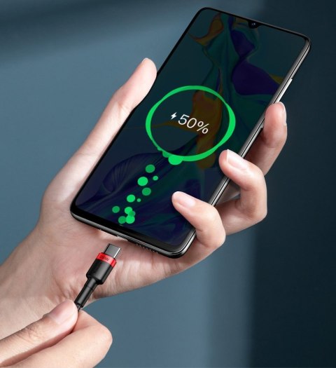 Cafule nylonowy kabel przewód USB-C Power Delivery 2.0 100W 20V 5A 2m szary Cafule nylonowy kabel przewód USB-C Power Delivery 2.0 100W 20V 5A 2m szary