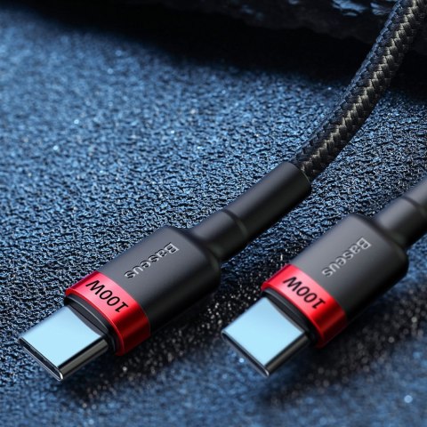 Cafule nylonowy kabel przewód USB-C Power Delivery 2.0 100W 20V 5A 2m szary Cafule nylonowy kabel przewód USB-C Power Delivery 2.0 100W 20V 5A 2m szary