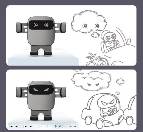 Grawitacyjny uchwyt samochodowy na telefon na kratkę nawiew Cube czarny Grawitacyjny uchwyt samochodowy na telefon na kratkę nawiew Cube czarny