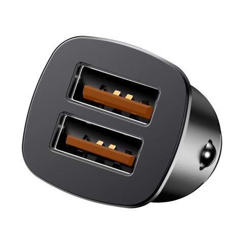 Inteligentna ładowarka samochodowa Square 2x USB QC3.0 Quick Charge 3.0 SCP AFC 30W czarny Inteligentna ładowarka samochodowa Square 2x USB QC3.0 Quick Charge 3.0 SCP AFC 30W czarny