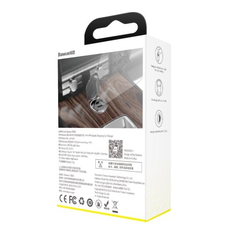 Mini ładowarka samochodowa inteligentna Tiny Star PPS USB-C 30W Quick Charge PD szary Mini ładowarka samochodowa inteligentna Tiny Star PPS USB-C 30W Quick Charge PD szary