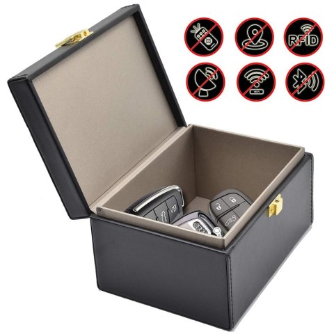 Pudełko blokujące fale radiowe Faraday Box na klucze telefon kartę czarny Pudełko blokujące fale radiowe Faraday Box na klucze telefon kartę czarny