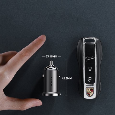 Szybka ładowarka samochodowa USB-C USB 45W 5A PD QC 3.0 AFC SCP szary Szybka ładowarka samochodowa USB-C USB 45W 5A PD QC 3.0 AFC SCP szary