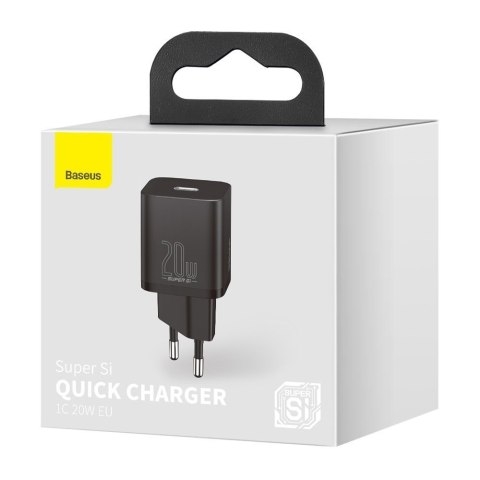 Szybka ładowarka sieciowa Super Si 1C USB-C 20W Power Delivery czarny Szybka ładowarka sieciowa Super Si 1C USB-C 20W Power Delivery czarny