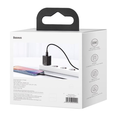 Szybka ładowarka sieciowa Super Si 1C USB-C 20W Power Delivery czarny Szybka ładowarka sieciowa Super Si 1C USB-C 20W Power Delivery czarny