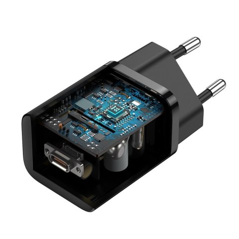 Szybka ładowarka sieciowa Super Si QC PD 25W 3A + kabel USB-C 1m czarny Szybka ładowarka sieciowa Super Si QC PD 25W 3A + kabel USB-C 1m czarny