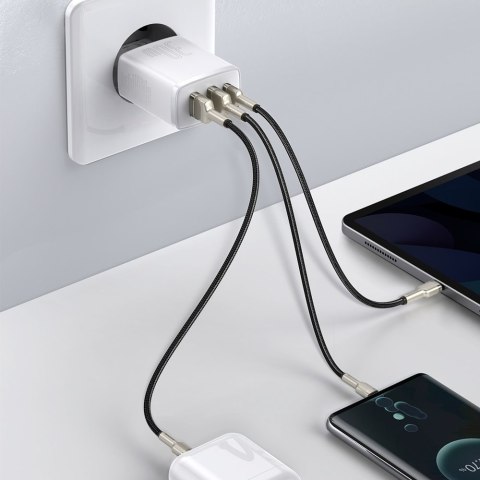 Compact szybka ładowarka sieciowa 2x USB USB-C 30W 3A PD QC biały Compact szybka ładowarka sieciowa 2x USB USB-C 30W 3A PD QC biały