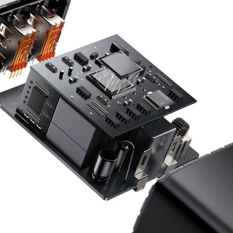 Compact szybka ładowarka sieciowa 2x USB USB-C 30W 3A PD QC czarny Compact szybka ładowarka sieciowa 2x USB USB-C 30W 3A PD QC czarny