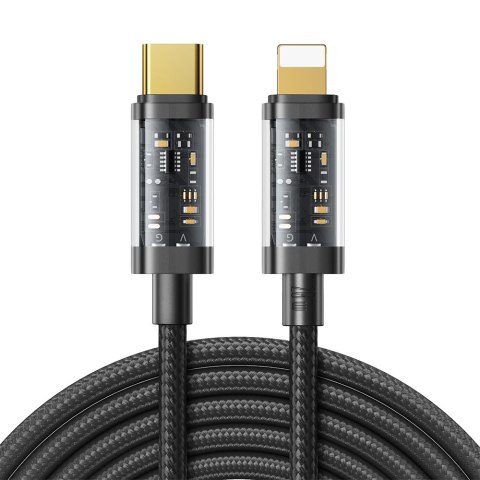 Kabel przewód w oplocie do iPhone USB-C - Lightning PD 20W 2m czarny Kabel przewód w oplocie do iPhone USB-C - Lightning PD 20W 2m czarny