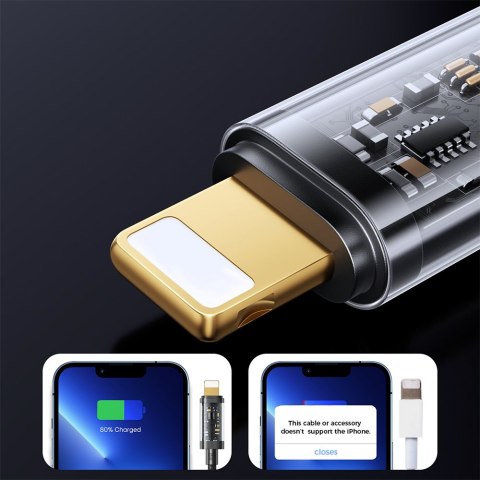 Kabel przewód w oplocie do iPhone USB-C - Lightning PD 20W 2m czarny Kabel przewód w oplocie do iPhone USB-C - Lightning PD 20W 2m czarny