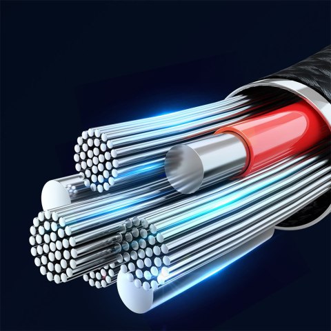 Kabel przewód w oplocie do iPhone USB-C - Lightning PD 20W 2m czarny Kabel przewód w oplocie do iPhone USB-C - Lightning PD 20W 2m czarny