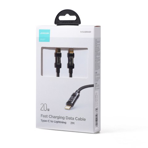 Kabel przewód w oplocie do iPhone USB-C - Lightning PD 20W 2m czarny Kabel przewód w oplocie do iPhone USB-C - Lightning PD 20W 2m czarny