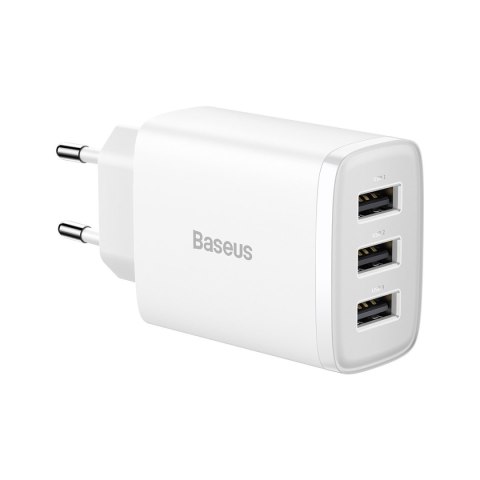Ładowarka sieciowa Compact 3x USB 17W biały Ładowarka sieciowa Compact 3x USB 17W biały