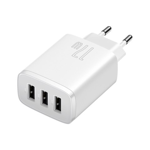 Ładowarka sieciowa Compact 3x USB 17W biały Ładowarka sieciowa Compact 3x USB 17W biały