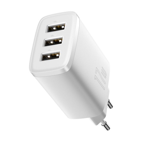 Ładowarka sieciowa Compact 3x USB 17W biały Ładowarka sieciowa Compact 3x USB 17W biały