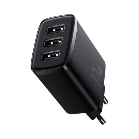 Ładowarka sieciowa Compact 3x USB 17W czarny Ładowarka sieciowa Compact 3x USB 17W czarny