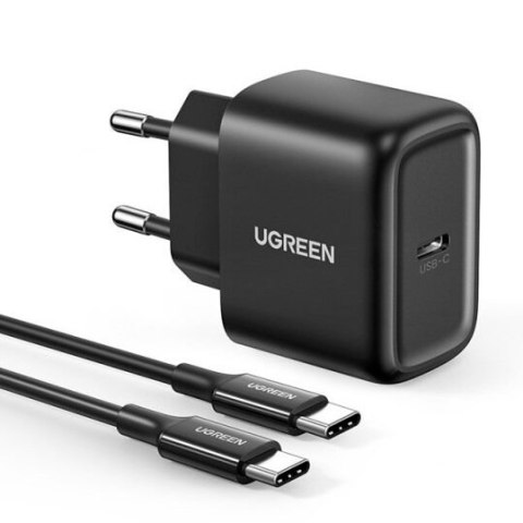 Ładowarka sieciowa do telefonu USB-C 25W PD + kabel USB-C 2m czarny Ładowarka sieciowa do telefonu USB-C 25W PD + kabel USB-C 2m czarny