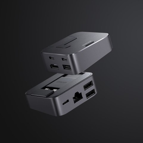 Podstawka wielofunkcyjny HUB do MacBook Pro USB-C USB 3.0 RJ45 HDMI Thunderbolt szary Podstawka wielofunkcyjny HUB do MacBook Pro USB-C USB 3.0 RJ45 HDMI Thunderbolt szary
