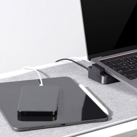 Podstawka wielofunkcyjny HUB do MacBook Pro USB-C USB 3.0 RJ45 HDMI Thunderbolt szary Podstawka wielofunkcyjny HUB do MacBook Pro USB-C USB 3.0 RJ45 HDMI Thunderbolt szary