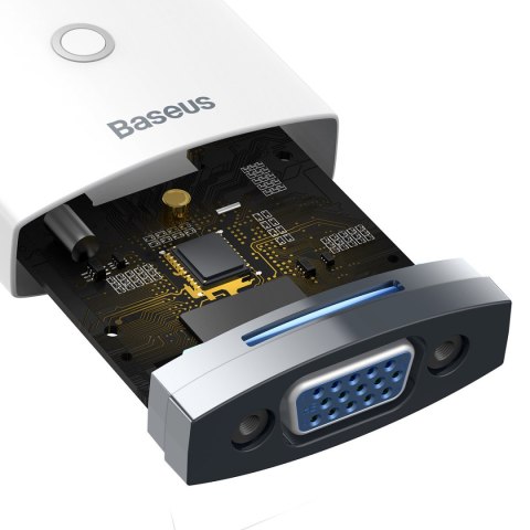 Przejściówka adapter HDMI do VGA + minijack 3.5mm zasilanie microUSB Lite Series biały Przejściówka adapter HDMI do VGA + minijack 3.5mm zasilanie microUSB Lite Series biały