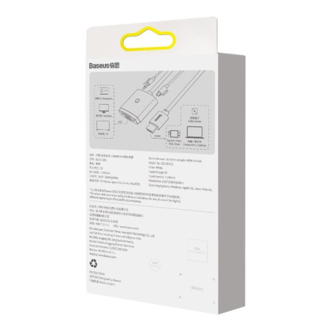 Przejściówka adapter HDMI do VGA + minijack 3.5mm zasilanie microUSB Lite Series biały Przejściówka adapter HDMI do VGA + minijack 3.5mm zasilanie microUSB Lite Series biały