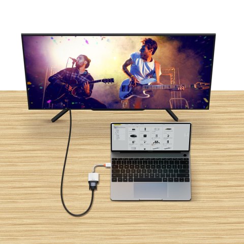 Przejściówka adapter HDMI do VGA + minijack 3.5mm zasilanie microUSB Lite Series biały Przejściówka adapter HDMI do VGA + minijack 3.5mm zasilanie microUSB Lite Series biały