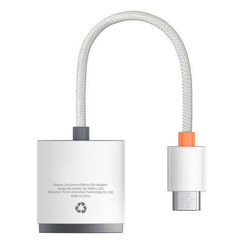 Przejściówka adapter HDMI do VGA + minijack 3.5mm zasilanie microUSB Lite Series biały Przejściówka adapter HDMI do VGA + minijack 3.5mm zasilanie microUSB Lite Series biały