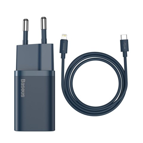Super Si 1C szybka ładowarka USB-C 20W PD + kabel do iPhone Lightning 1m niebieski Super Si 1C szybka ładowarka USB-C 20W PD + kabel do iPhone Lightning 1m niebieski