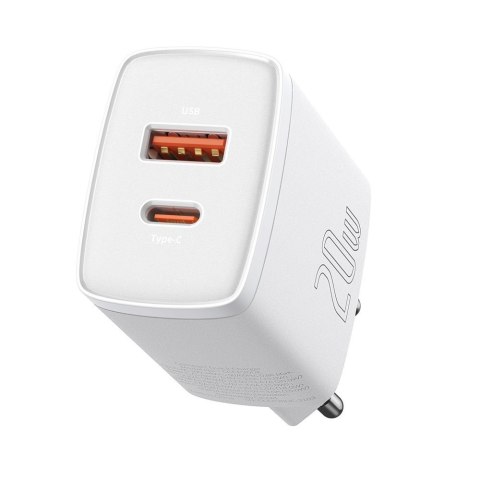 Szybka ładowarka sieciowa Compact USB USB-C 20W 3A PD QC 3.0 biały Szybka ładowarka sieciowa Compact USB USB-C 20W 3A PD QC 3.0 biały
