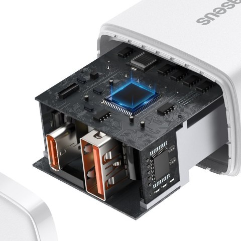 Szybka ładowarka sieciowa Compact USB USB-C 20W 3A PD QC 3.0 biały Szybka ładowarka sieciowa Compact USB USB-C 20W 3A PD QC 3.0 biały