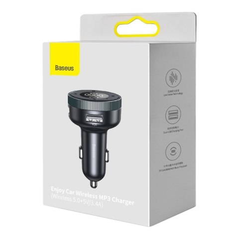 Transmiter FM odtwarzacz MP3 ładowarka samochodowa LED 2x USB Bluetooth czarny Transmiter FM odtwarzacz MP3 ładowarka samochodowa LED 2x USB Bluetooth czarny