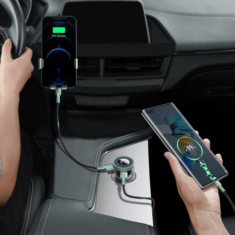 Transmiter FM odtwarzacz MP3 ładowarka samochodowa LED 2x USB Bluetooth czarny Transmiter FM odtwarzacz MP3 ładowarka samochodowa LED 2x USB Bluetooth czarny
