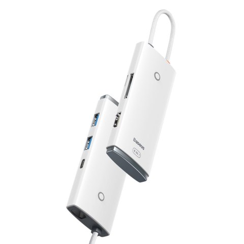 Wielofunkcyjny HUB Lite Series USB-C 2x USB PD HDMI SD/TF biały Wielofunkcyjny HUB Lite Series USB-C 2x USB PD HDMI SD/TF biały