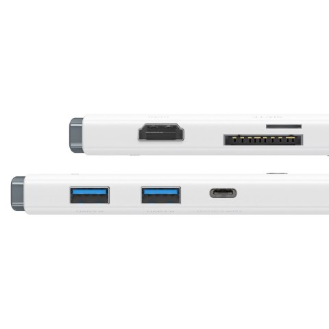 Wielofunkcyjny HUB Lite Series USB-C 2x USB PD HDMI SD/TF biały Wielofunkcyjny HUB Lite Series USB-C 2x USB PD HDMI SD/TF biały