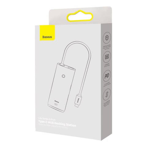 Wielofunkcyjny HUB Lite Series USB-C 2x USB PD HDMI SD/TF biały Wielofunkcyjny HUB Lite Series USB-C 2x USB PD HDMI SD/TF biały