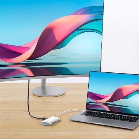 Wielofunkcyjny HUB Lite Series USB-C 2x USB PD HDMI SD/TF biały Wielofunkcyjny HUB Lite Series USB-C 2x USB PD HDMI SD/TF biały