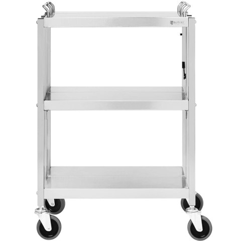 Wózek kelnerski cateringowy składany ze stali 3 półki 400 x 580 mm do 90 Kg Wózek kelnerski cateringowy składany ze stali 3 półki 400 x 580 mm do 90 Kg