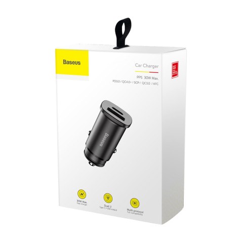Inteligentna ładowarka samochodowa z 2 portami USB i USB-C QC PD czarny Inteligentna ładowarka samochodowa z 2 portami USB i USB-C QC PD czarny