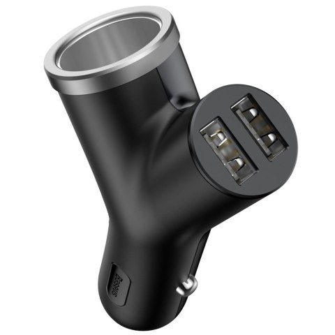 Ładowarka samochodowa Y-Type 2x USB + gniazdo zapalniczki 3.4A czarny Ładowarka samochodowa Y-Type 2x USB + gniazdo zapalniczki 3.4A czarny